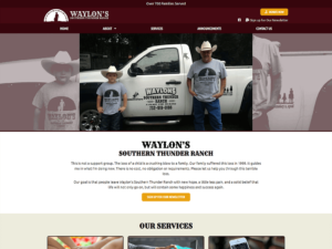 Waylon's Southern Thunder Ranch nonprofit wordpress website